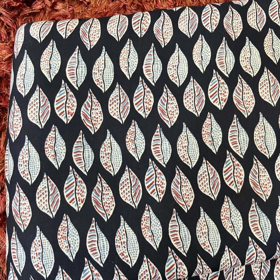 Black Leaf   Printed  Straight Long Kurti