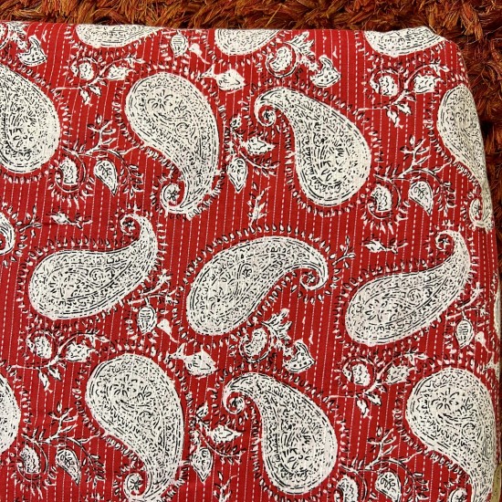 Red Kantha Kalamkari  Manmohini Kurti