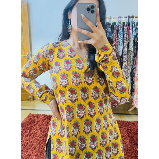 Sunflower  Printed    Straight Long Kurti