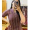 Purple Lining Straight Long Kurti