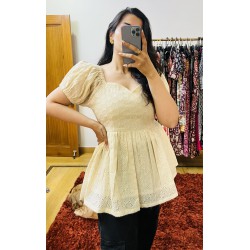 Creme  Hakoba Lily Top