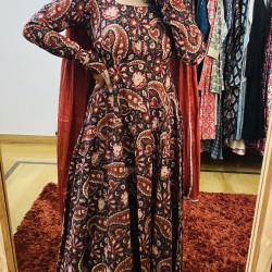 Black Kalamkari Anarkali Kurti