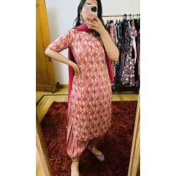 Peach Leaf  Modal    Straight Long Kurti