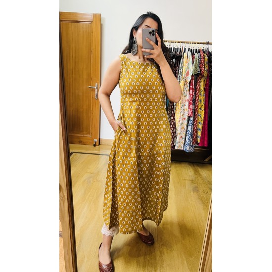 Mustard A-Line Kurti