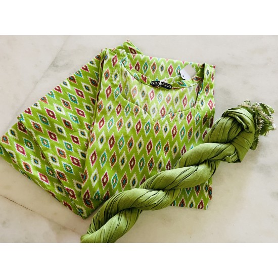 Green Ikkat full Suit Set