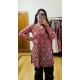 Red Ajrak Printed Short Kurti