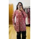 Red Ajrak Printed Short Kurti