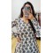 White Blue Hathi   Printed  Straight Long Kurti